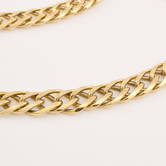 Vintage Gold Plated Necklace Chain Thick Woven Interlocking Link 30” Long - Picture 3 of 4
